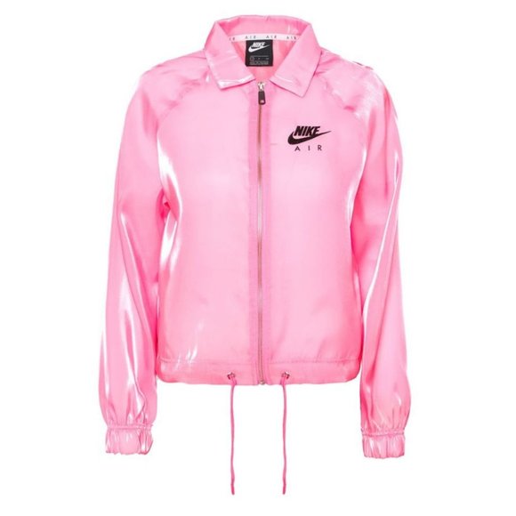 Nike Air Coach Sheen Logo Print Jacket Pink Size XS - Picture 1 of 9